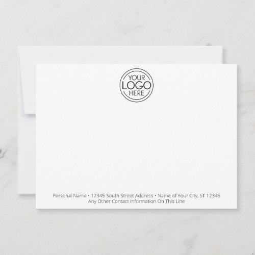 Add Your Logo Business Modern Minimal Note Card