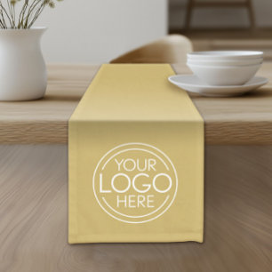 Add Your Logo Business Modern Minimalist - Gold Short Table Runner
