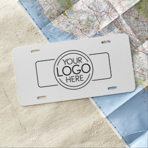 Add Your Logo Business Professional Modern Minimal License Plate