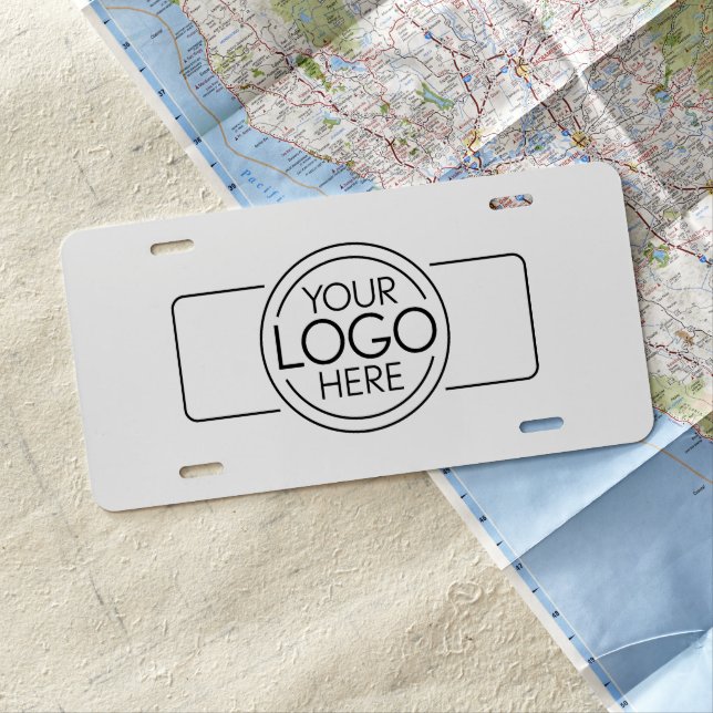 Add Your Logo Business Professional Modern Minimal License Plate (In Situ)