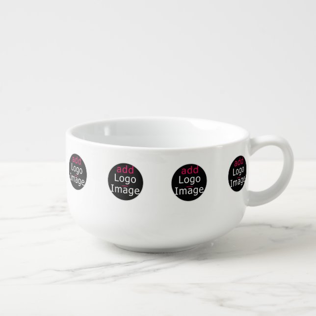 Add Your Logo Business Promotional Customizable Soup Mug (Left)
