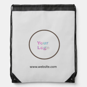add your logo business simple minimal promotional drawstring bag