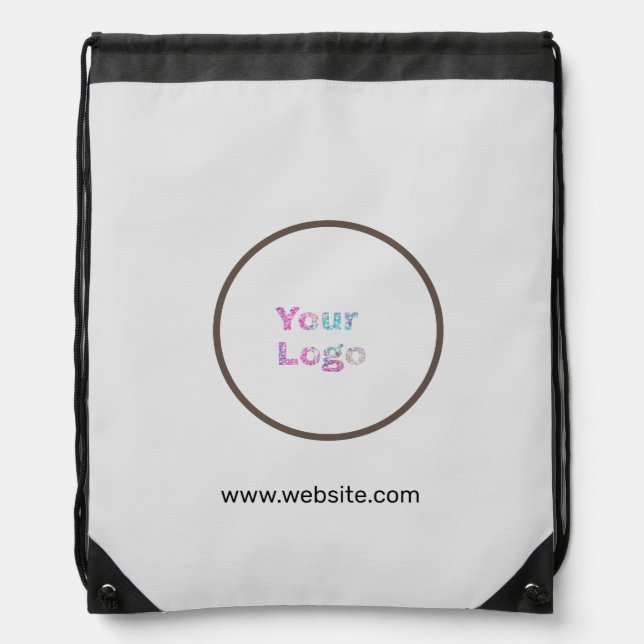 add your logo business simple minimal promotional  drawstring bag (Front)