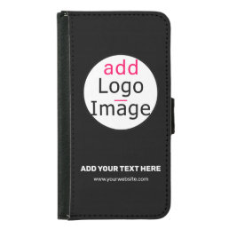 Add Your Logo Business Trendy Customizable Black Samsung Galaxy S5 Wallet Case