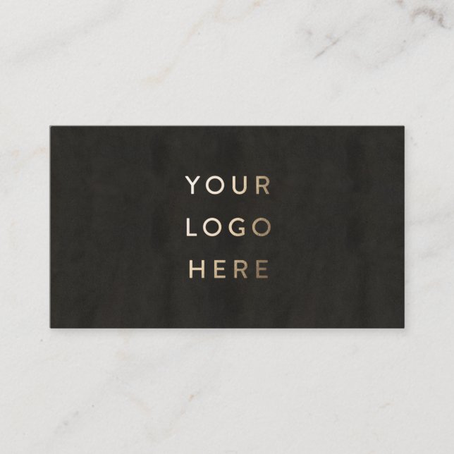 Add Your Logo Chalkboard Black Simple Modern Business Card (Front)