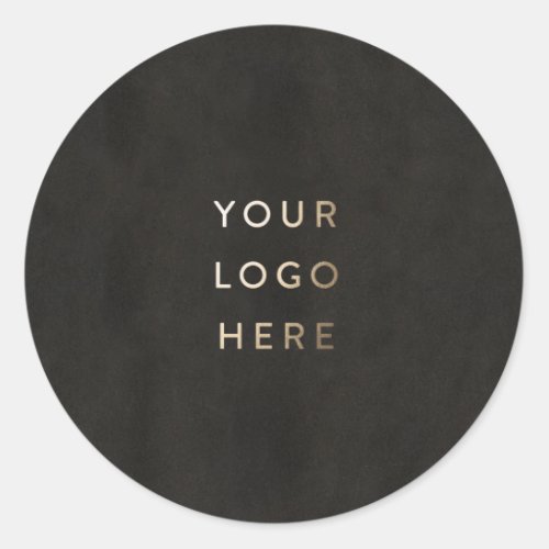 Add Your Logo Chalkboard Black Simple Modern Classic Round Sticker