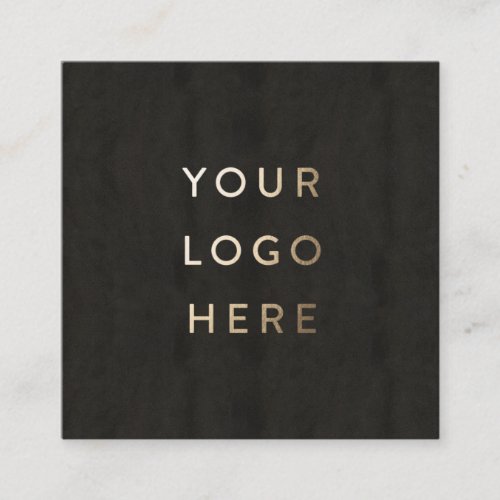 Add Your Logo Chalkboard Black Simple Modern Square Business Card