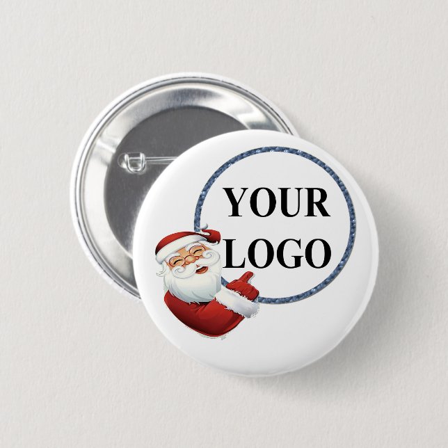 Add Your Logo Christmas Holiday Button (Front & Back)
