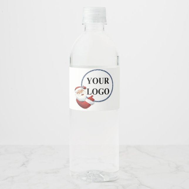 Add Your Logo Christmas Holiday Water Bottle Label (Front)