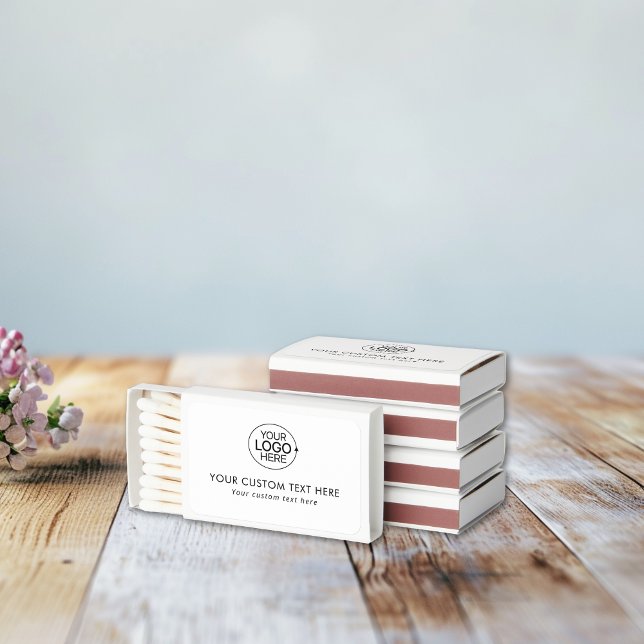 Add Your Logo Clean Black And White Typography  Matchboxes (Add Your Logo Clean Black And White Typography Matchboxes)