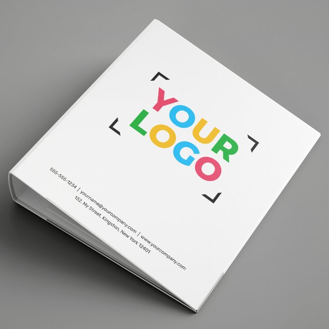 Add Your Logo Clean Business, School White 3 Ring Binder (Creator Uploaded)