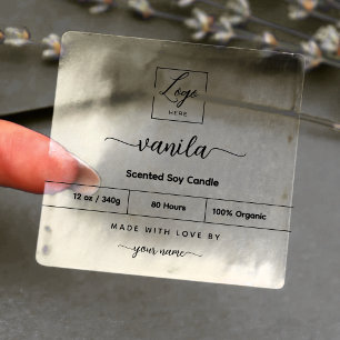 Add Your Logo Clear Candle Label