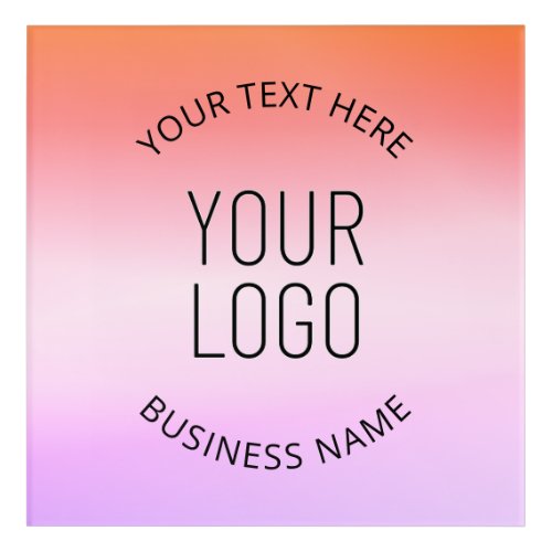 Add Your Logo  Colorful Sunset Gradient Colors  Acrylic Print