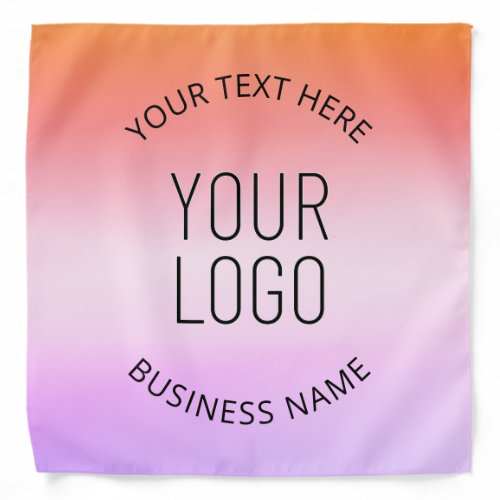 Add Your Logo  Colorful Sunset Gradient Colors  Bandana