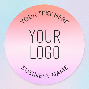 Add Your Logo Colorful Sunset Gradient Colors Classic Round Sticker