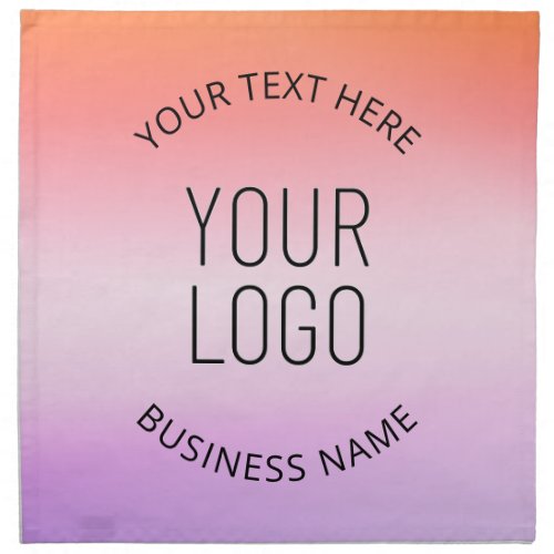 Add Your Logo  Colorful Sunset Gradient Colors  Cloth Napkin