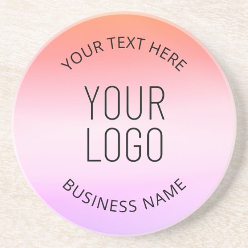 Add Your Logo  Colorful Sunset Gradient Colors  Coaster