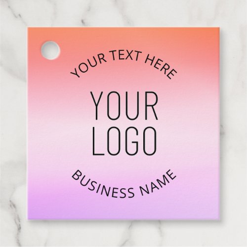 Add Your Logo  Colorful Sunset Gradient Colors  Favor Tags