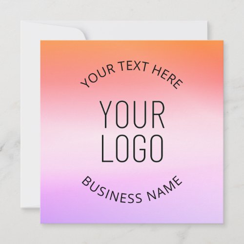 Add Your Logo  Colorful Sunset Gradient Colors  Invitation