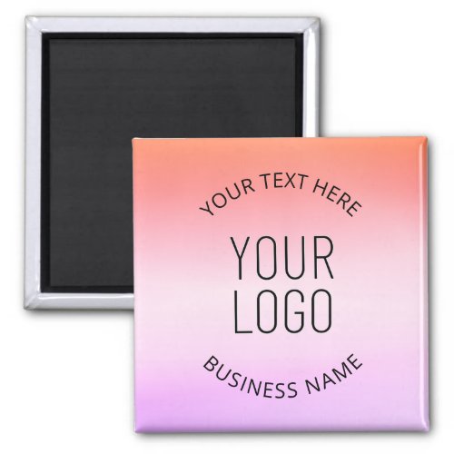 Add Your Logo  Colorful Sunset Gradient Colors  Magnet