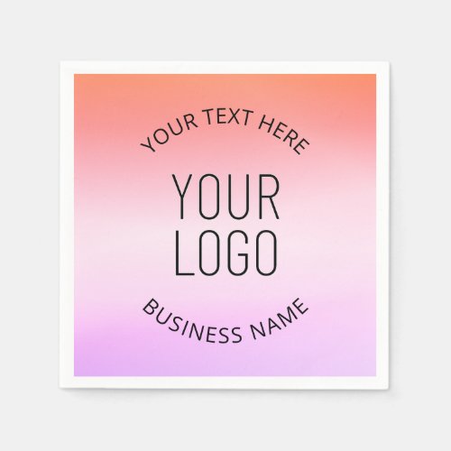 Add Your Logo  Colorful Sunset Gradient Colors  Napkins