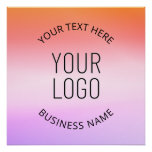 Add Your Logo | Colorful Sunset Gradient Colors  Poster