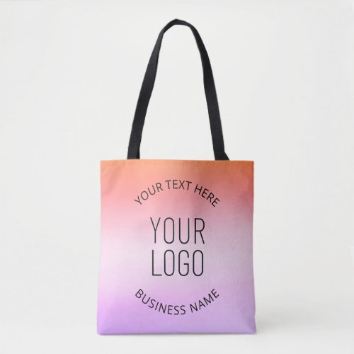 Add Your Logo  Colorful Sunset Gradient Colors  Tote Bag