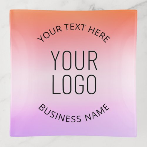 Add Your Logo  Colorful Sunset Gradient Colors  Trinket Tray