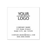 Add your logo company address modern simple rubber stamp