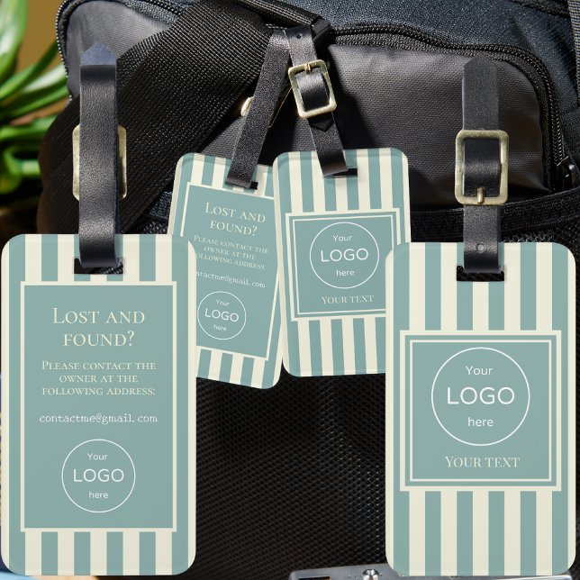 Add your logo company Luggage Tag stripes  (Creator Uploaded)