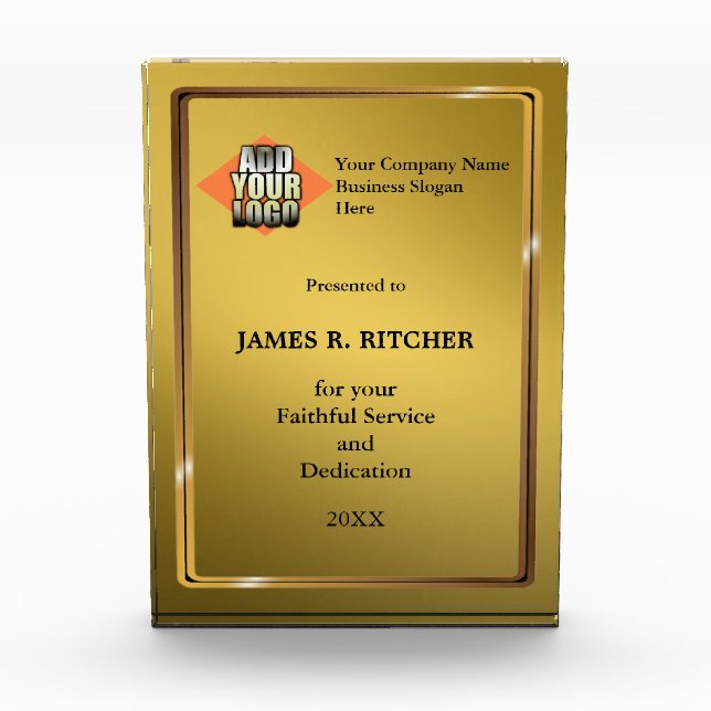 Add Your Logo Corporate Custom Recognition Award (Front)