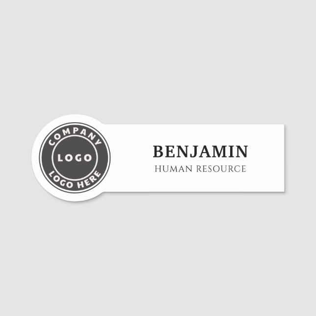 Add Your Logo Corporate Employee Personalized Name Tag (Front)