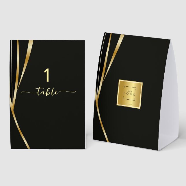Add your logo Corporate event table number Paper Table Tent (Front/Back)