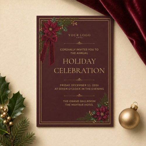 Add Your Logo Corporate Holiday Party Invitation