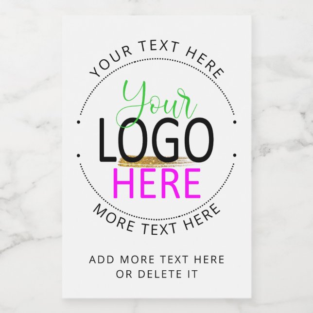 Add Your Logo Create Your Own Small Business  Food Label (Single Label)