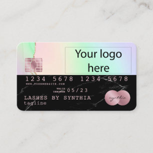 add your logo Credit Card Black Marble unicorn