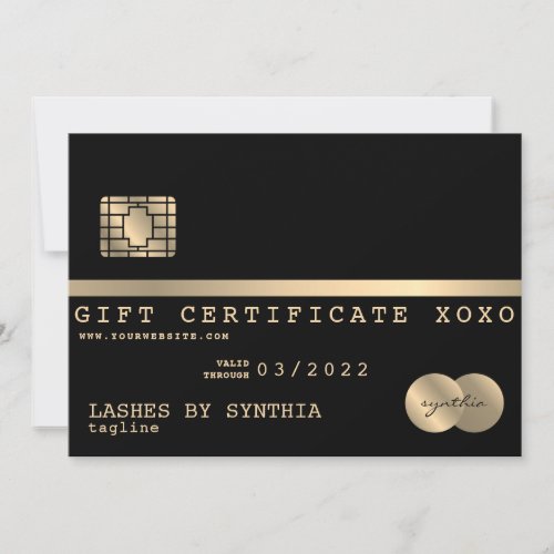 Add Your Logo Credit Card Gift Certificate