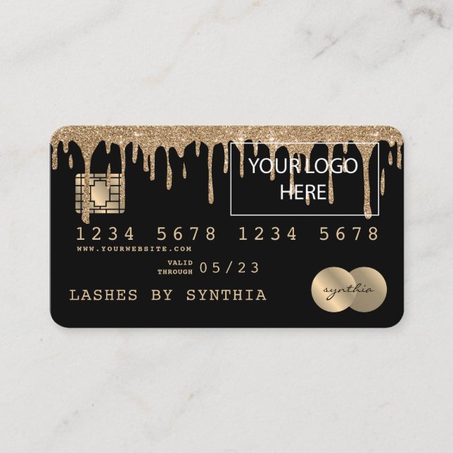 Add Your Logo Credit Card Styled Dripping Gold (Front)