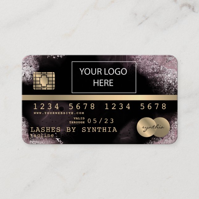 Add Your Logo Credit Card Styled Gold and Black (Front)