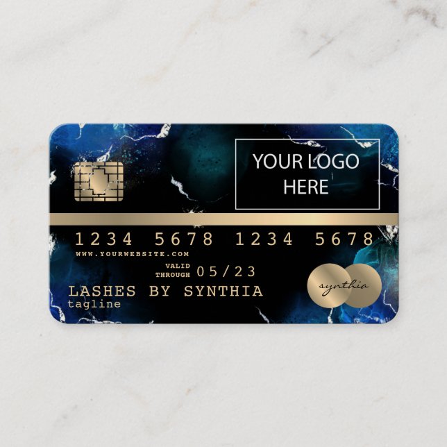 Add Your Logo Credit Card Styled Gold and Black (Front)