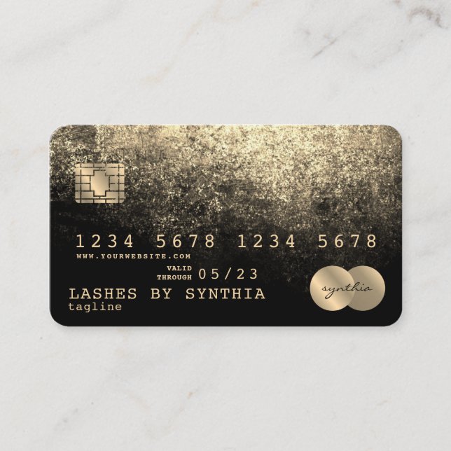 Add Your Logo Credit Card Styled Gold and Black (Front)