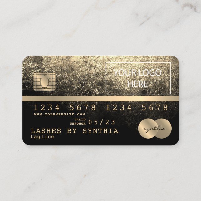 Add Your Logo Credit Card Styled Gold and Black (Front)