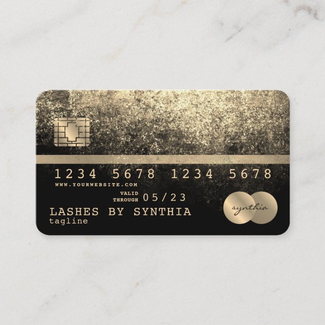 Add Your Logo Credit Card Styled Gold and Black (Front)