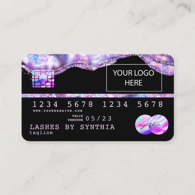 Add Your Logo Credit Card Styled Opal Iridescent (Front)