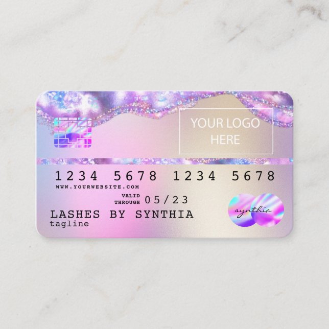 Add Your Logo Credit Card Styled Opal Iridescent (Front)