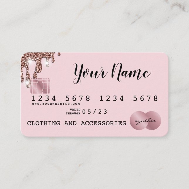 Add your logo Credit Card Styled Rose Gold (Front)
