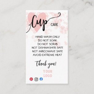 ADD YOUR LOGO CUP CARE CARDS