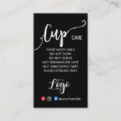 ADD YOUR LOGO cup CARE CARDS vinyl business (Front)