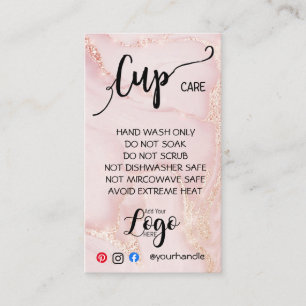 ADD YOUR LOGO cup CARE CARDS vinyl business