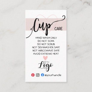 ADD YOUR LOGO cup CARE vinyl business blush Card